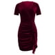 thumbnail image 5 of Vestido largo de cóctel de fiesta con cuello en V de manga corta ajustado Sexy sólido de moda para mujer Fridja  qw6368, 5 of 6
