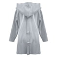thumbnail image 6 of Ruyang Womens Pea Coat Faux Wool Single Breasted Long Trench Coat Peacoat Dress Coat Winter Womens Casual Hooded Jacket Trench Coat, 6 of 7
