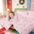 thumbnail image 4 of Manfei Cute Xmas Candy Cane 7-Piece Twin Bedding,Winter Holiday Bedding Comforter Set,Pink Reversible, 4 of 7