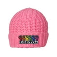 thumbnail image 1 of Gravity Threads LGBTQ+ Rainbow Fists Knitted Cuffed Beanie - Light Pink, 1 of 1