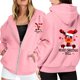 thumbnail image 1 of WILLBEST Sudadera con Capucha para Mujer, Estilo Casual, con Estampado Navideño, Cremallera, Manga Larga, Bolsillo y Cordón Ajustable Mediana, 1 of 8