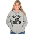 thumbnail image 3 of Weapons of Mass Seduction Joke Zip Up Hoodie Men's Women's Brisco Brands M, 3 of 6