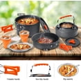 thumbnail image 2 of Juego de cocina para acampar, utensilios de cocina para acampar, kit de desorden de aluminio para exteriores con sartén, olla con tapa, juego de hervidor de agua de 1,2 l y 2 platos de acero inoxidabl, 2 of 5