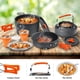 thumbnail image 2 of Juego de cocina para acampar, utensilios de cocina para acampar, kit de desorden de aluminio para exteriores con sartén, olla con tapa, juego de hervidor de agua de 1,2 l y 2 platos de acero inoxidabl, 2 of 5