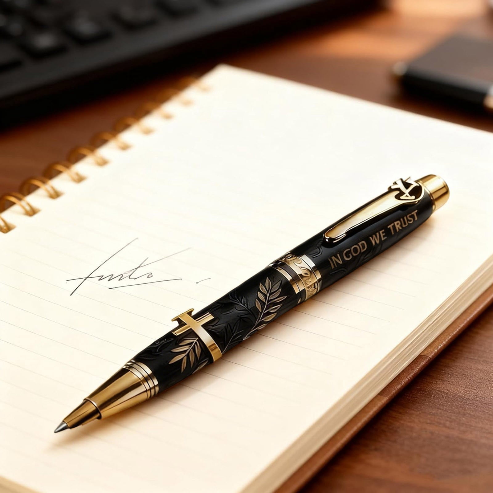 Yunuuuoa 5 Packs Religious Pen for Men Women Bible Verse Engraved Inspirational Christian Gift Pen with Scripture Box for Baptism Pastor Appreciation Church Member Writing Ballpoint Pen