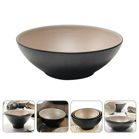 GAXIRE Asian Style Wide Rimmed Bowl, Assorted Colors, Ceramic Soup and Rice Bowl, 1 Piece