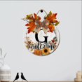 thumbnail image 7 of Kurmntregon Fall Front Door Welcome Sign Last Name/Initial Fall Wreath Alphabet G Monogram Wall Hanger Personalized Letters Pumpkin Thanksgiving Home Farmhouse Rustic Holiday Decoration Round 11", 7 of 7