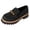 Black, variant on Women's Chunky Lug Sole Loafers Suede Boho Beaded 2026 Slip on Work Office Business Casual Dress Shoes Black Size 7