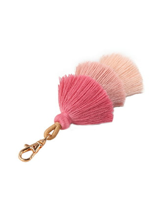 1pc Lovely Cherry Blossom Keychain Wholesale Plush Alloy Flower Bag Pendant  Colored Floral Pom Pom Hanging Decoration