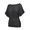 Dark Grey, variant on Womens Ruched Tops Casual Slim T Shirts Dolman Short Sleeve Shirts Boat Neck Summer Off Shoulder Batwing Tops