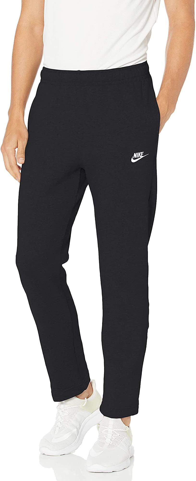 nike fleece pants open hem