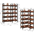 thumbnail image 2 of M optimized 5 Tier Bookshelf, L-Shaped Reversible Bookcase, Industrial Wooden Bookshelves with Open Shelves & Metal Frame, Adjustable Feet, Corner Shelf Storage Rack for Home Office Living Room, 2 of 7