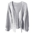 thumbnail image 3 of DuoJiaJ Women's Chunky Knit Sweater Coat Soft Cardigan Warm Open Front Oversized Fall Winter Fashion Outerwear Oversized Sweaters For Women Gray S, 3 of 5