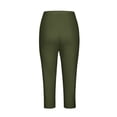 thumbnail image 6 of Women's Capri Pants Summer Solid High Waist Slim Fit Cropped Leggings with Pockets, Elastic Waist Stretchy Soft Fabric, Casual Yoga Workout Gym Lounge Pants for Women, Womens, 6 of 7