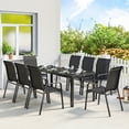 thumbnail image 2 of Outsunny 9PCS Patio Dining Set Patio Table and Stackable Chairs, Black, 2 of 10