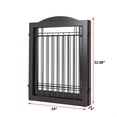 thumbnail image 5 of STAROUS 96-inch Extra Wide 30-inches Tall Dog gate with Door Walk Through, Freestanding Wire Pet Gate for The House, Doorway, Stairs, Pet Puppy Safety Fence, Support Feet Included(Espresso), 5 of 6