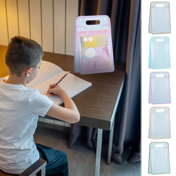 A4 Bolsa de mano transparente para documentos | Organizador de almacenamiento de papel de examen impermeable de gran capacidad | Material engrosado duradero con mango cómodo | 35.5x24x8cm | Blanco