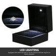 thumbnail image 4 of Portable LED Lighting Jewelry Wedding Ring PU Gift Box Storage Box Case (Black), 4 of 8