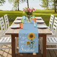 thumbnail image 4 of Table Runners 70 Inches Long Dress Scarves, Light Blue Sunshine Sunflower Farmhouse Coffee/Dining/Kitchen Table Decor, Holiday Table Runner, Pastoral Bees Farmhouse Floral 13x70 Inch, 4 of 9