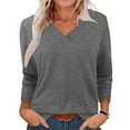 thumbnail image 4 of DISKEBUISS Women's Summer Blouse - V-Neck 3/4 Sleeve Top for Dressy Casual Summer Travel & Vacation Outfits, 4 of 8