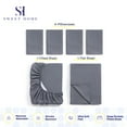 thumbnail image 2 of Sweet Home Collection Fits 18"-24", Extra Deep Pocket, 6 Piece Supreme Microfiber Sheet Set, King - Grey, 2 of 5