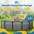thumbnail image 2 of Blue Wave Montilla 15-ft Round 52-In Deep Above Ground Swimming Pool 6in Top Rail Metal Wall Swimming Pool Package, 2 of 5