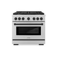 thumbnail image 3 of ZLINE Autograph Edition 36 in. 5.2 cu. ft. Paramount Gas Range with 6 Burner Cooktop and Convection Gas Oven in Stainless Steel and Matte Black Accents (SGRZ-36-MB), 3 of 3