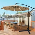 thumbnail image 2 of ENYOPRO Patio Offset Umbrella, Cantilever Umbrella w/ Solar Lights, Large Hanging Market Umbrella w/ Crank & Cross Base, Waterproof UV Protection Outdoor Umbrella w/ Vent Top for Yard Garden. T1659, 2 of 7
