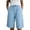 A-Blue1375, variant on XIAOCHA Women's Linen Bermuda Shorts Solid Pleated Front Shorts Everyday Pocket Knee Bottoms