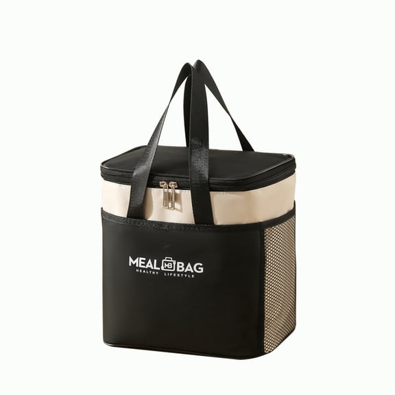 Insulated Lunch Bag Waterproof Oxford with Mesh Pocket for Office School