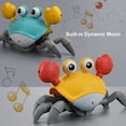 thumbnail image 3 of yeacher Rechargeable Interactive Crab Toy with LED Lights & Music – Durable ABS Material, USB Charging, Fun Crawling Motion for Kids (Red/Yellow or Yellow/Blue-Green), 3 of 6