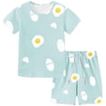 thumbnail image 1 of ¡Oferta! Pantalones cortos casuales de manga corta Honeeladyy para niños con cordón ajustable, ropa deportiva estampada para hombre y mujer, conjunto de verano de dos piezas para la escuela (verde,, 1 of 4