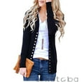 thumbnail image 1 of ITFABS Femmes Tricots Cardigan Boutonné V-Cou Pull à Manches Longues Chemisier, 1 of 6