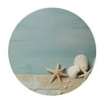 thumbnail image 2 of JEUXUS Beach Wood Texture Elastic Edge Round Tablecloth Shell Starfish Fitted Table Cover Waterproof Wipeable Round Table Cloth for Parties Outdoor Dining Table Decor Pads, 2 of 7