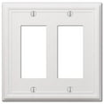 thumbnail image 1 of Amerelle 3003166 Chelsea White 2-Gang Stamped Steel Rocker Wall Plate, 1 of 9