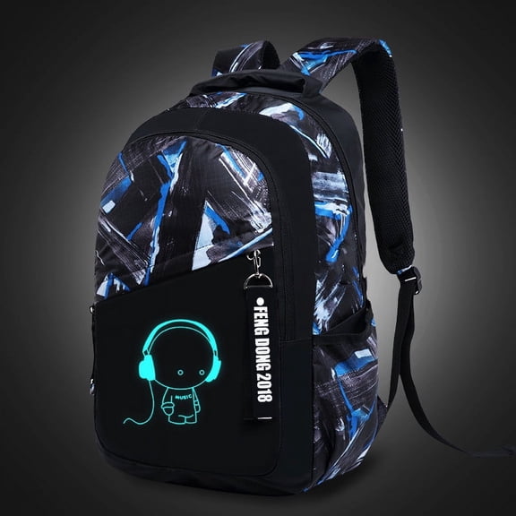 Exclusive For Cross-border Men's Backpack Junior High School Student Schoolbag Backpack Computer Bag Offload Wear-resistant Luminous One Piece Dropshipping,16 Inch