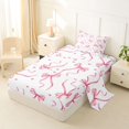 thumbnail image 2 of Erosebridal Princess Pink Bow Twin Sheet Sets for Girls, Watercoor Love Heart Bedding, 3 Pieces, 2 of 6