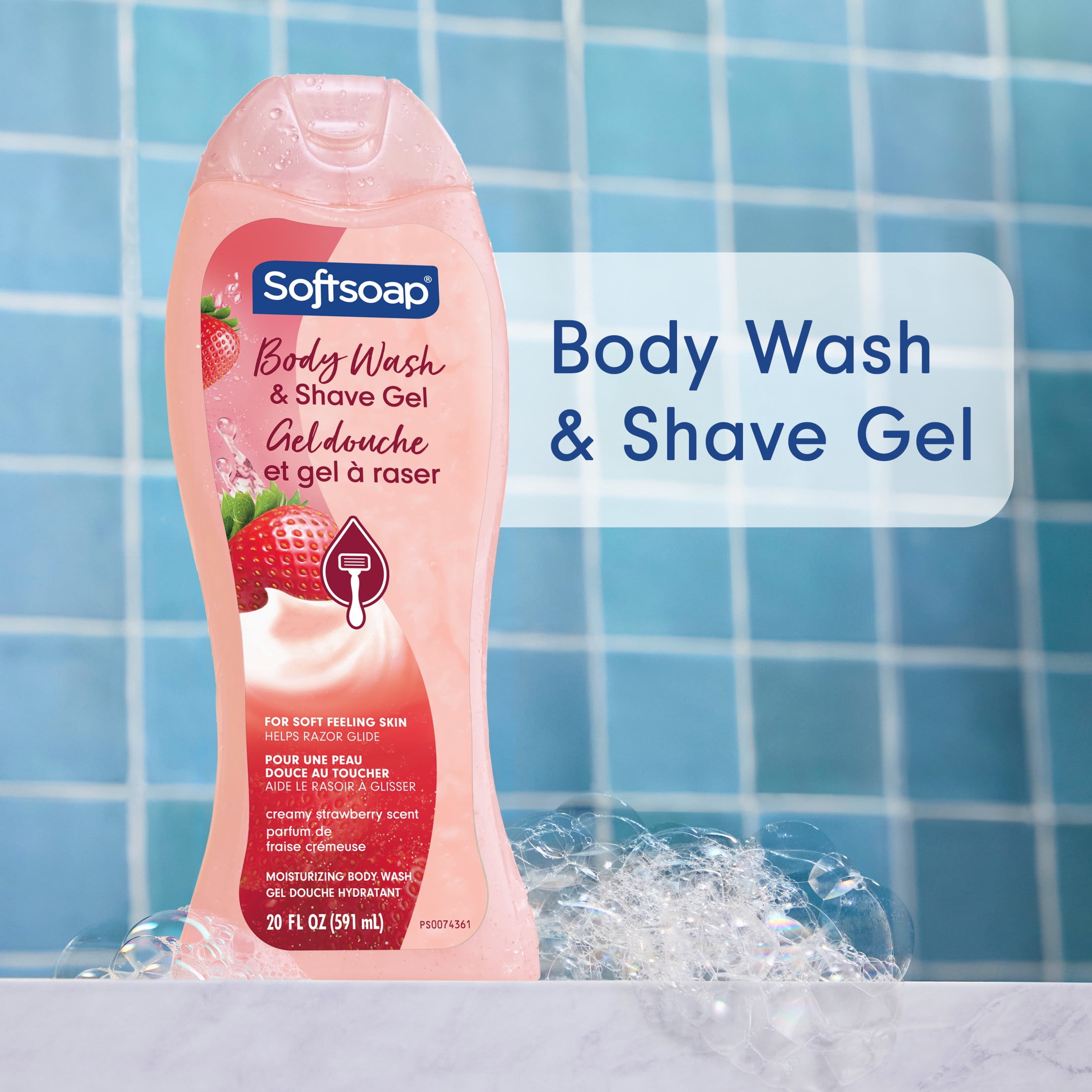 Softsoap Moisturizing Body Wash & Shave Gel, 20 fl oz, Creamy