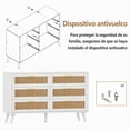 thumbnail image 2 of Cómoda de 6 Cajones Cómoda Moderna de Madera con Tiradores Dorados, Mesita de Noche para Armario para Sala de Estar o Dormitorio, 2 of 8
