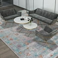 thumbnail image 3 of Beige Orange Tones Vintage Faded Print Style, 5'x7' Area Rug/ Carpet by Makymo, 3 of 3