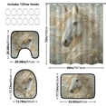 thumbnail image 6 of Ryvnso 4 Pcs Beautiful Horse Bathroom Shower Curtain Set with 12 Hooks Bath Mat Toilet Lid Cover, 6 of 8