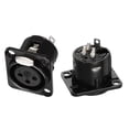 thumbnail image 1 of Uxcell 2pack 3 Pin XLR Jack hembra, adaptador de conector de panel de audio para micrófono, accesorios para mezclador, amplificador de potencia, negro, 1 of 6