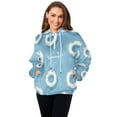 thumbnail image 6 of Iauyy Women's (s-xl) Pockets Fuzzy Sweatshirt -Double Plush Run Loose-fitting Hooded Sweater Design Wind Warmth for Sport Casual Leisure Jogging,Cartoon Swimming, 6 of 8