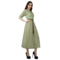 thumbnail image 3 of Moomaya Scoop Neck Midi Dress Pleated Dress For Women Flare Swing A-Line Dresses, 3 of 6