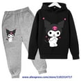 Kuromi Hoodie Set Kids Cute Cartoon Anime Printed Sweatshirt Children ...