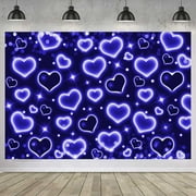 Blue Heart Early 2000s Backdrop Throwback Y2k Birthday Party Old School 90s Party Banner Decorations Photoshoot Backdrops Valentines Hearts Women Men Selfie Photo Booth Background