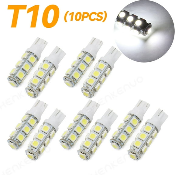QUAYUB 10x T10 194 3030 LED Light Bulb 168 White Super Bright Canbus Error Free