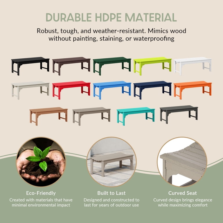 WestinTrends Malibu 46" Backless Outdoor Garden Bench photo 4