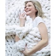 thumbnail image 4 of KQPOINW Big Chunky Yarn Super Bulky Roving Yarn Roving Extreme Arm Knitting , Chunky Giant Knit Throw Handmade Bulky Knitting Yarn Blanket Decor Super Large Bedroom Pet Bed Chair Sofa Yoga Mat Rug, 4 of 5