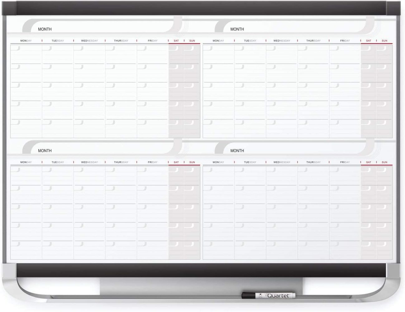 Dry Erase Calendar Board, Whiteboard Planner, 3 x 2, 4 Months